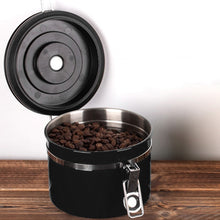 Load image into Gallery viewer, 800ml Stainless Steel Sealed Food Coffee Grounds Bean Storage Container with Built-in CO2 Gas Vent Valve &amp; Calendar