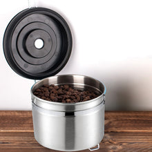 Load image into Gallery viewer, 800ml Stainless Steel Sealed Food Coffee Grounds Bean Storage Container with Built-in CO2 Gas Vent Valve &amp; Calendar
