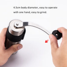 Load image into Gallery viewer, Portable Conical Burr Mill Manual Stainless Steel Hand Crank Coffee Bean Grinder, Capacity: 30g, Capacity: 30g