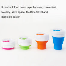 Load image into Gallery viewer, 350ml Outdoor Pocket-Sized Coffee Tea Collapsible Travel Mug Silicone Cup with Lid