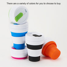 Load image into Gallery viewer, 350ml Outdoor Pocket-Sized Coffee Tea Collapsible Travel Mug Silicone Cup with Lid