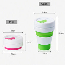 Load image into Gallery viewer, 350ml Outdoor Pocket-Sized Coffee Tea Collapsible Travel Mug Silicone Cup with Lid