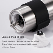 Load image into Gallery viewer, Portable Conical Burr Mill Manual Stainless Steel Hand Crank Coffee Bean Grinder with Silicone Ring, Capacity: 40g, Capacity: 40g