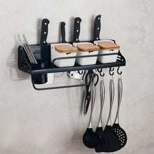 Load image into Gallery viewer, A Version 50cm 1 Cup  8 Hooks Kitchen Multi-function Wall-mounted Condiment Storage Rack, A Version 50cm 1 Cup