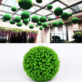 Artificial Green Eucalyptus Plant Ball Tree Wedding Event Home Outdoor Decoration Hanging Ornament, Diameter: 7.5 inch, 7.5 inch