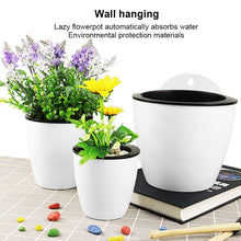 Load image into Gallery viewer, Self-Watering Planter Grow Plants Lazy Flower Pots Wall-hanging Round Resin Plastic Flower Pots, Size: 18x12.5x16cm, Size: 18x12.5x16cm