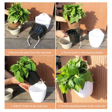 Load image into Gallery viewer, Self-Watering Planter Grow Plants Lazy Flower Pots Wall-hanging Round Resin Plastic Flower Pots, Size: 18x12.5x16cm, Size: 18x12.5x16cm