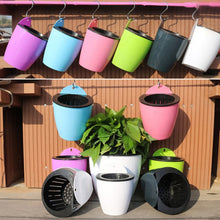 Load image into Gallery viewer, Self-Watering Planter Grow Plants Lazy Flower Pots Wall-hanging Round Resin Plastic Flower Pots, Size: 18x12.5x16cm, Size: 18x12.5x16cm