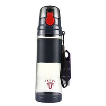 Load image into Gallery viewer, Teloy TNY-9601 650ML Portable Snap Cap Space Cup Bottle, Applicative Water Temperature: ﹣20 ~ 120 Celsius Degrees, TNY-9601 (Light Grey + Green), TNY-9601 (Grey + Orange), TNY-9601 (Dark Grey + Red)