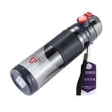 Load image into Gallery viewer, Teloy TNY-9601 650ML Portable Snap Cap Space Cup Bottle, Applicative Water Temperature: ﹣20 ~ 120 Celsius Degrees, TNY-9601 (Light Grey + Green), TNY-9601 (Grey + Orange), TNY-9601 (Dark Grey + Red)