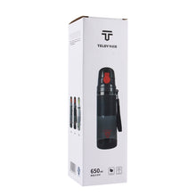Load image into Gallery viewer, Teloy TNY-9601 650ML Portable Snap Cap Space Cup Bottle, Applicative Water Temperature: ﹣20 ~ 120 Celsius Degrees, TNY-9601 (Light Grey + Green), TNY-9601 (Grey + Orange), TNY-9601 (Dark Grey + Red)