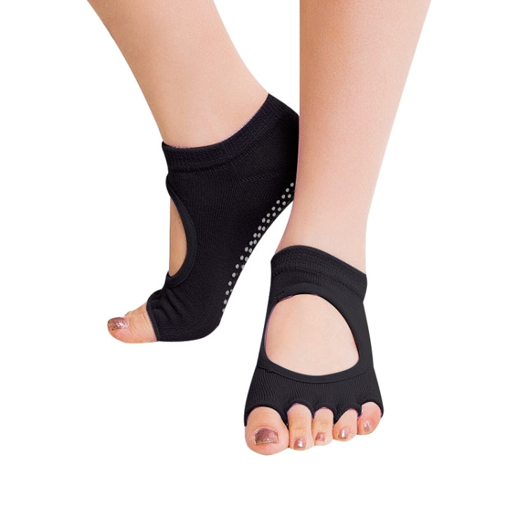 One Pair Open Toe Open Instep Anti-slip Sports Female Yoga Socks, Size: 34 - 39 (EUR)