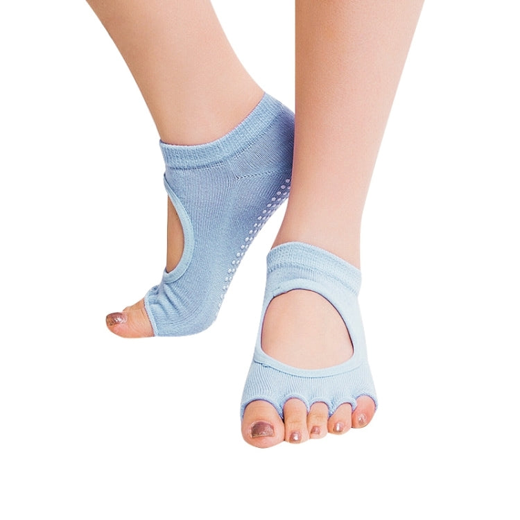 One Pair Open Toe Open Instep Anti-slip Sports Female Yoga Socks, Size: 34 - 39 (EUR)