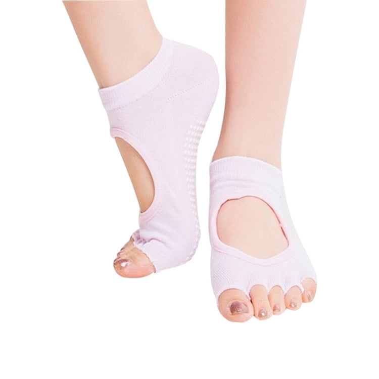 One Pair Open Toe Open Instep Anti-slip Sports Female Yoga Socks, Size: 34 - 39 (EUR)
