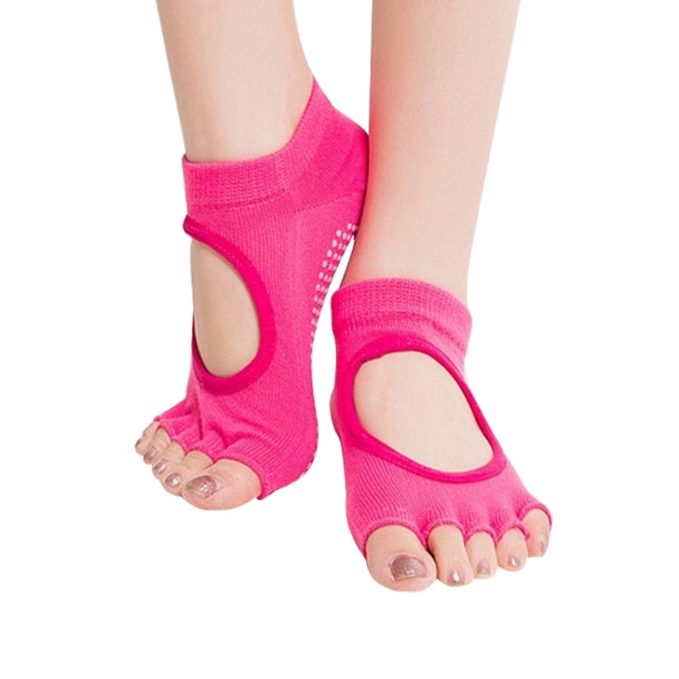 One Pair Open Toe Open Instep Anti-slip Sports Female Yoga Socks, Size: 34 - 39 (EUR)