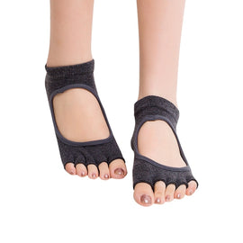One Pair Open Toe Open Instep Anti-slip Sports Female Yoga Socks, Size: 34 - 39 (EUR)
