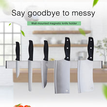 Load image into Gallery viewer, Kitchen Free Punching Wall-mounted 304 Stainless Steel Magnetic Knife Holder, Size:31x4x1.5cm, Size:31x4x1.5cm