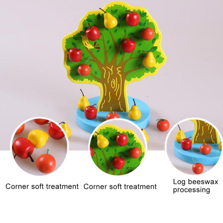 Children Wooden Magnetic Picking Apples Fruits Stickers Happy Fruits Garden Educational Toys, Size: 23.5*20cm