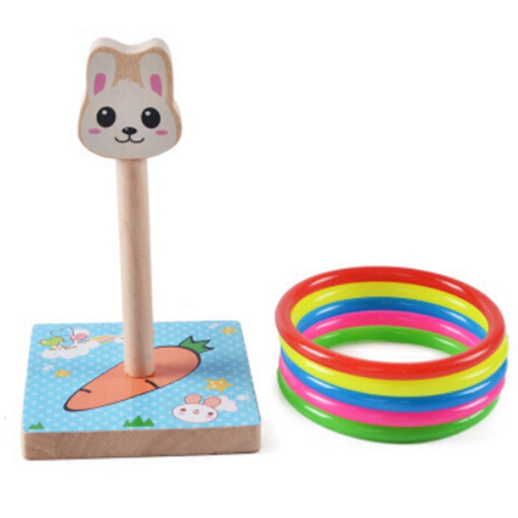 Kindergarten Children Wooden Panda Animal Throwing Ring Toss Games Activities Toys, Size: 9*9*14.7cm