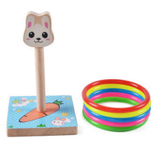 Load image into Gallery viewer, Kindergarten Children Wooden Panda Animal Throwing Ring Toss Games Activities Toys, Size: 9*9*14.7cm