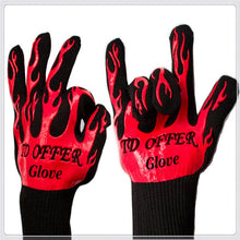 Load image into Gallery viewer, 2 Layer Fire Protection Portable Silicone Anti-skidding High Temperature Resistance Cooking Baking Barbecue Gloves, Size: 28-33 cm