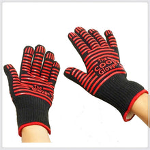 Load image into Gallery viewer, 2 Layer Fire Protection Portable Silicone Anti-skidding High Temperature Resistance Cooking Baking Barbecue Gloves, Size: 28-33 cm