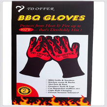 Load image into Gallery viewer, 2 Layer Fire Protection Portable Silicone Anti-skidding High Temperature Resistance Cooking Baking Barbecue Gloves, Size: 28-33 cm