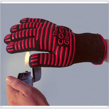 Load image into Gallery viewer, 2 Layer Fire Protection Portable Silicone Anti-skidding High Temperature Resistance Cooking Baking Barbecue Gloves, Size: 28-33 cm