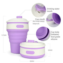 Load image into Gallery viewer, 350ml Folding Portable Silicone Coffee Cup Multi-function Travel Cup