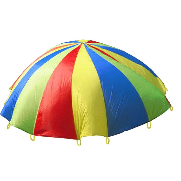 2m Children Outdoor Game Exercise Sport Toys Rainbow Umbrella Parachute Play Fun Toy with 8 Handle Straps for Families / Kindergartens / Amusement Parks