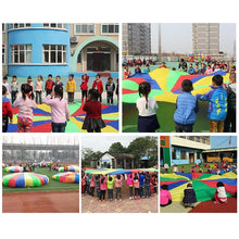 Load image into Gallery viewer, 2m Children Outdoor Game Exercise Sport Toys Rainbow Umbrella Parachute Play Fun Toy with 8 Handle Straps for Families / Kindergartens / Amusement Parks
