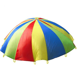 5m Children Outdoor Game Exercise Sport Toys Rainbow Umbrella Parachute Play Fun Toy with 12 Handle Straps for Families / Kindergartens / Amusement Parks