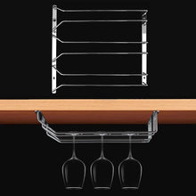 Load image into Gallery viewer, MICLAN Three Rows Stainless Steel Hanging Wine Glass Holder, Size: 34*32*27cm, Size: 34*32*27cm