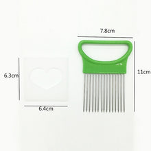 Load image into Gallery viewer, Stainless Steel Vegetable Onion Cutter Holder Meat Needle Kitchen Tools, Orange, Green, Blue, White