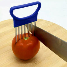 Load image into Gallery viewer, Stainless Steel Vegetable Onion Cutter Holder Meat Needle Kitchen Tools, Orange, Green, Blue, White