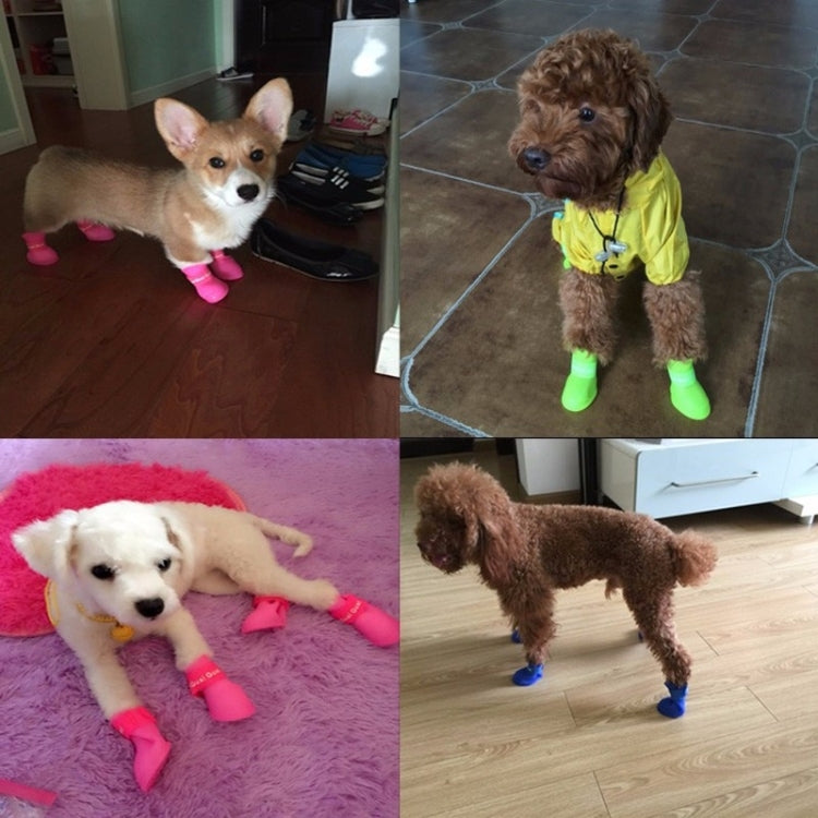 Lovely Pet Dog Shoes Puppy Candy Color Rubber Boots Waterproof Rain Shoes, M, Size:  5.0 x 4.0cm, Size: M 5.0 x 4.0cm, Size: 5.0 x 4.0cm