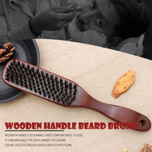 Load image into Gallery viewer, Wooden Handle Boar Brush Cleaning Hair Men Beard Brush Anti-static Barber Shop Hair Styling Comb Shaving Tools, Beard Brush