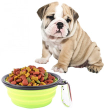 Load image into Gallery viewer, Portable Pet Folding Feeding Bowl Silicone Water Dish Feeder Puppy Travel Bowl, Random Color Delivery, Bowl Diameter: 13cm