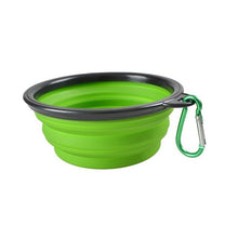 Load image into Gallery viewer, Portable Pet Folding Feeding Bowl Silicone Water Dish Feeder Puppy Travel Bowl, Random Color Delivery, Bowl Diameter: 13cm