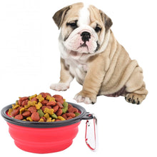 Load image into Gallery viewer, Portable Pet Folding Feeding Bowl Silicone Water Dish Feeder Puppy Travel Bowl, Random Color Delivery, Bowl Diameter: 13cm