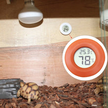 Load image into Gallery viewer, Digital Round Shaped Reptile Box Centigrade Thermometer &amp; Hygrometer with Screen Display