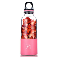 Load image into Gallery viewer, Bingo 500ml Mini Portable USB Rechargeable Electric Juicer Cup  Juicer Blender, 22000 Revolutions Per Minute, 2 Blade Head Blue, 2 Blade Head Purple, 2 Blade Head Red, 2 Blade Head Pink, 2 Blade Head Green