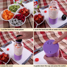 Load image into Gallery viewer, Bingo 500ml Mini Portable USB Rechargeable Electric Juicer Cup  Juicer Blender, 22000 Revolutions Per Minute, 2 Blade Head Blue, 2 Blade Head Purple, 2 Blade Head Red, 2 Blade Head Pink, 2 Blade Head Green