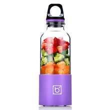 Load image into Gallery viewer, Bingo 500ml Mini Portable USB Rechargeable Electric Juicer Cup  Juicer Blender, 22000 Revolutions Per Minute, 2 Blade Head Blue, 2 Blade Head Purple, 2 Blade Head Red, 2 Blade Head Pink, 2 Blade Head Green