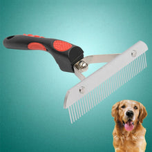 Load image into Gallery viewer, Big Dog Hair Combs Stainless Steel Pet Grooming Rake Comb Rubber Handle Hairdressing Brush Tool, Size: 17.0x16.0cm, Big Dog Hair Combs