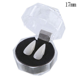 1 Pair 17mm Halloween Party Dentures Props Vampire Zombie Devil Fangs Teeth, 17mm