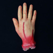 Load image into Gallery viewer, 23cm Halloween Horror Props April Fool Day Party Prop Body Parts Decoration 5 Fingers Bloody Hand, Short Blood Hand
