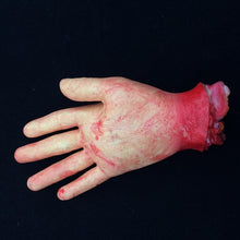 Load image into Gallery viewer, 23cm Halloween Horror Props April Fool Day Party Prop Body Parts Decoration 5 Fingers Bloody Hand, Short Blood Hand