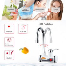 Load image into Gallery viewer, 3s Fast Heat Electrothermal Rotatable Faucet Water Tap with Indicator Light, 220V, Size: S, Indicator Light / Size: S