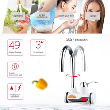 Load image into Gallery viewer, 3s Fast Heat Electrothermal Rotatable Faucet Water Tap with Digital Display, 220V, Size: L, Digital Display / Size: L